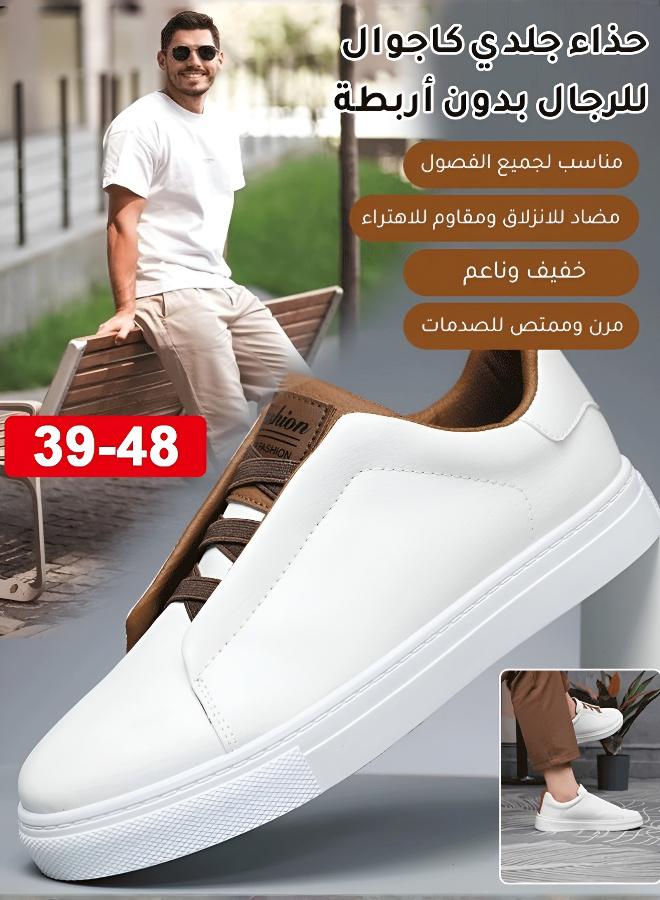 حذاء جلدي كاجوال للرجال بدون أربطة [متوفر حتى مقاس 48] - Image 2