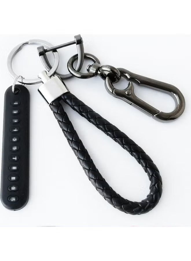 Generic Anti-lost Car Keychain with Phone Number Card Keyring Phone Number Plate Key Ring Auto Vehicle Key Chain Accessories  - Image 2