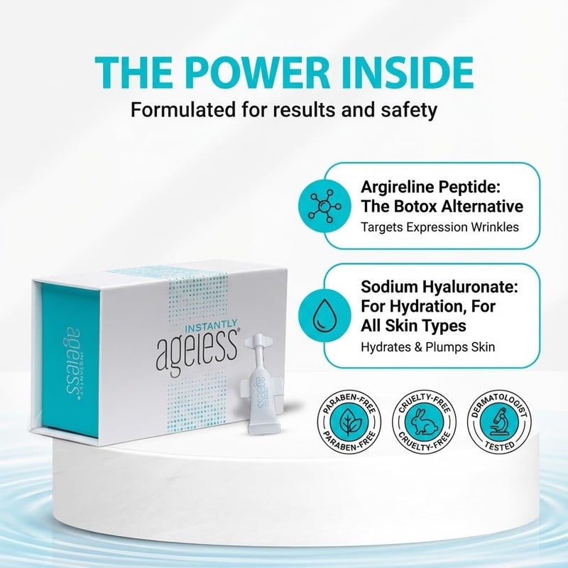 Instantly Ageless - Instant Face Lift Cream - Skin Care for Anti Aging face cream - Wrinkle Tightener - Instant Under Eye Bags Remover - Facelift in a Box of 25 Vials - Image 3