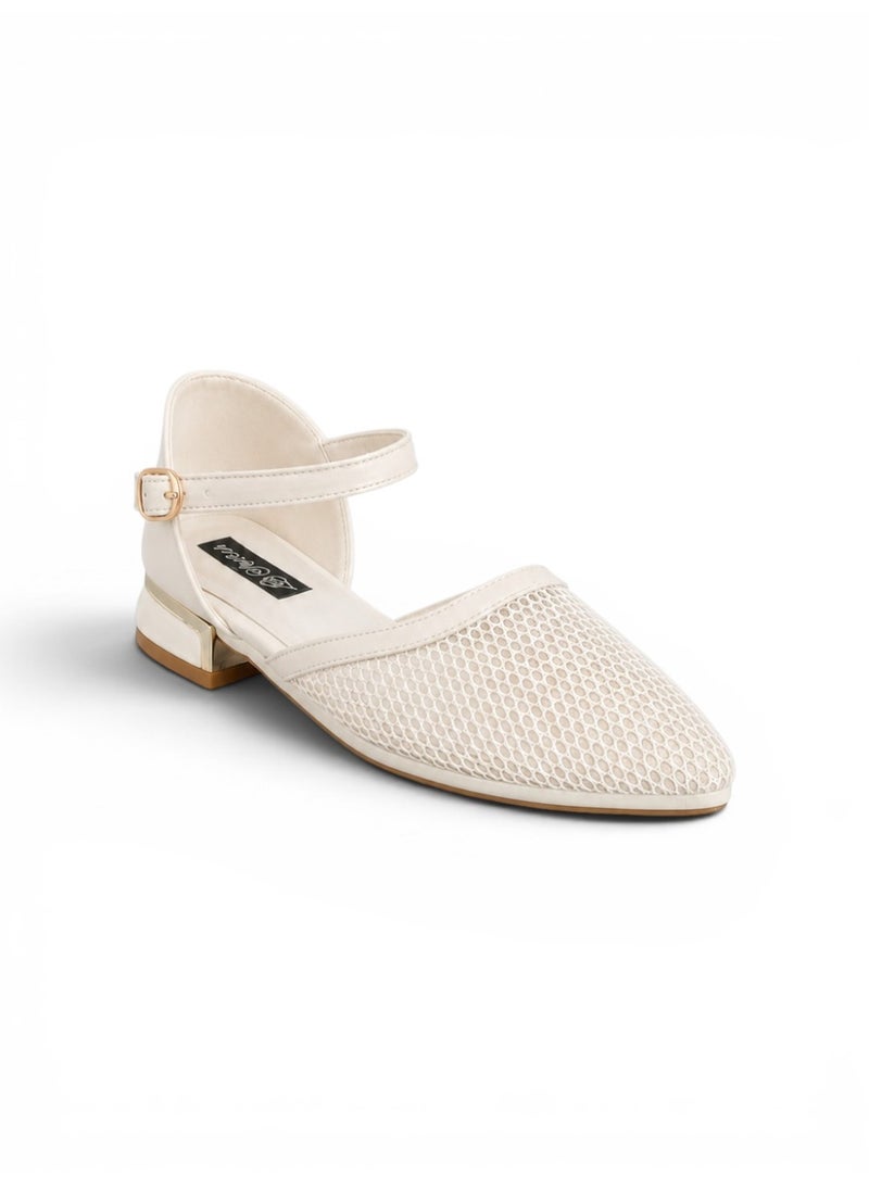 LIFESTYLISH sandal flat Leather with mesh SF-64 - Beige - Image 1