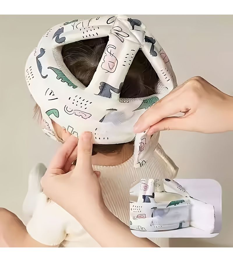قبعة بيبي الدب الأزرق الكنز قابلة للتعديل بطبعة زهور كرتونية للأعمار 0-2 سنوات - Image 5