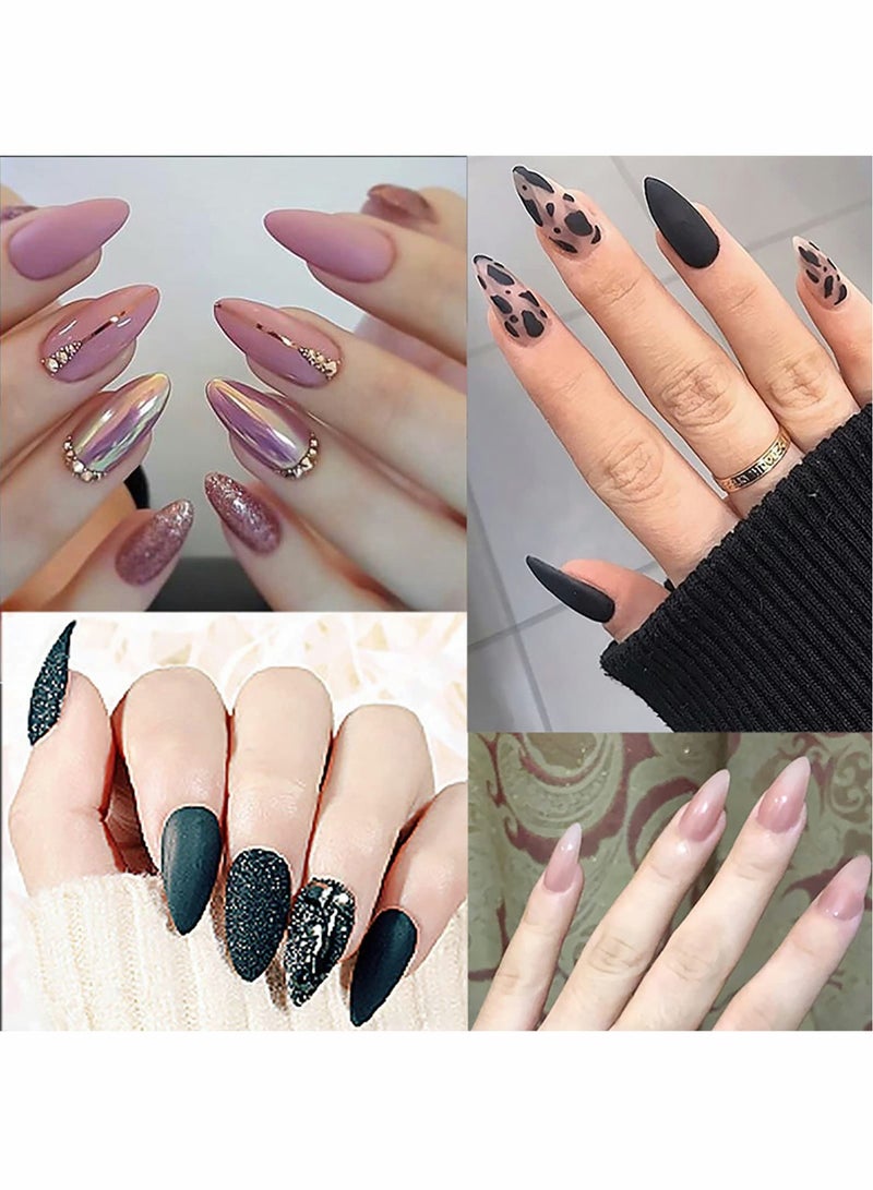 500pcs Almond Shaped Clear Acrylic Nail Tips for DIY Nail Art, Ultra-thin Full Cover Short Nails with Case, 11 Sizes Available - Image 2