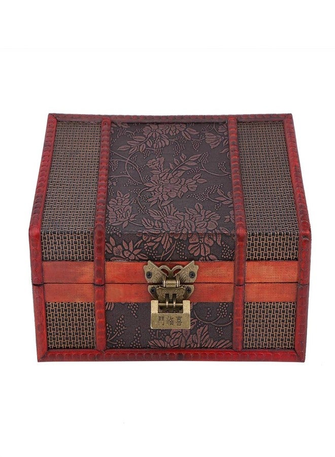 Brrnoo Vintage Wooden Boxes With Lock, Treasure Chest Keepsake and Jewelry Box Wood Case Holder Jewelry Gift Box, Decorative Box with Lock and House Decoration Valentine's Day, Mother's - Image 1