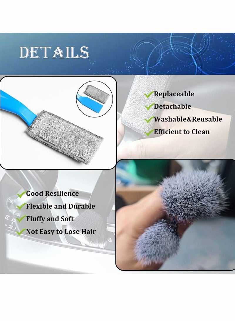 SYOSI Double Head Brush for Car Clean,Car Brushes for Detailing Interior,Car Detailing Brushes Exterior,Soft Car Detailing, 2PC Car Detailing Brush Brush(Double Head-Black, 2Pack) - Image 3