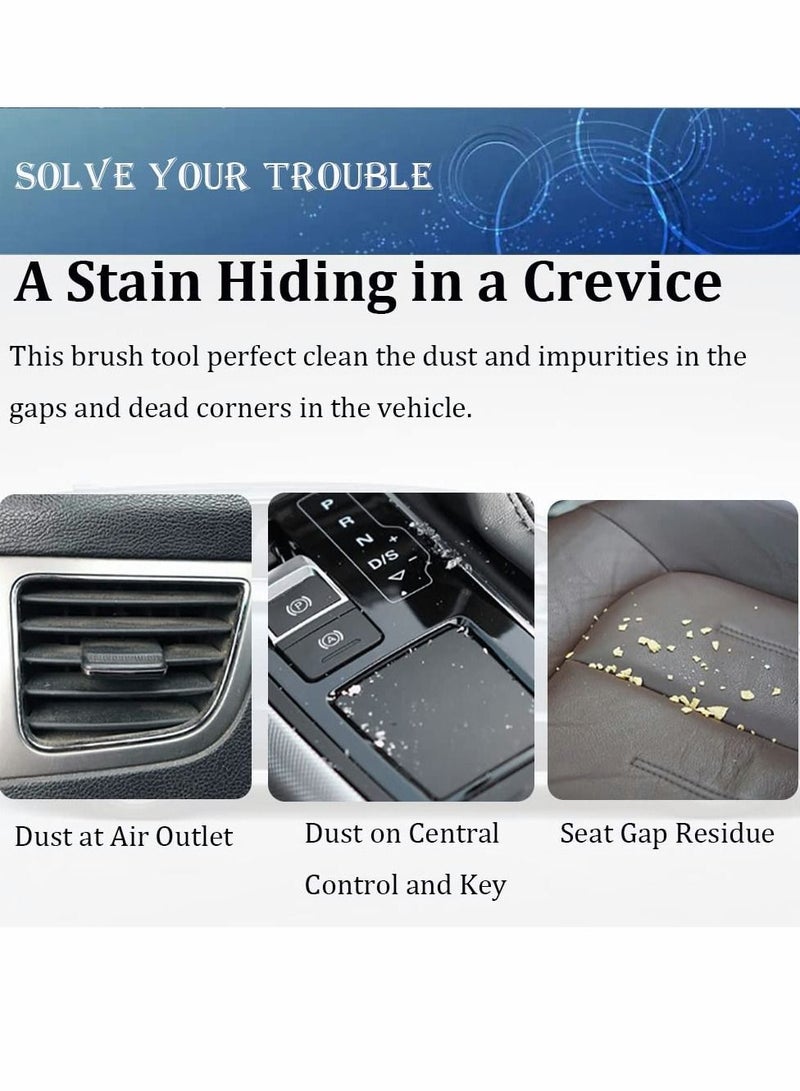 SYOSI Double Head Brush for Car Clean,Car Brushes for Detailing Interior,Car Detailing Brushes Exterior,Soft Car Detailing, 2PC Car Detailing Brush Brush(Double Head-Black, 2Pack) - Image 2