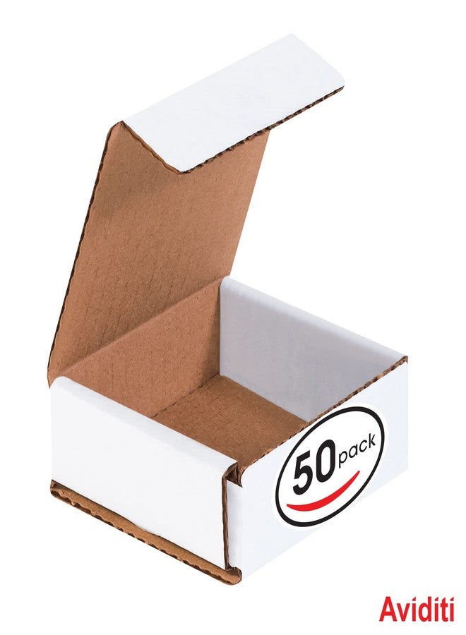 Aviditi White Corrugated Cardboard Mailing Boxes, 3 x 3 x 1 Inches, Pack of 50, Crush-Proof, for Shipping, Mailing and Storing - Image 3