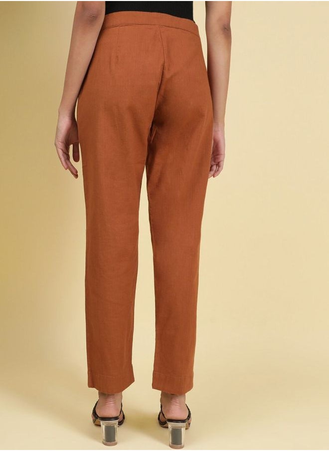 Freehand - Women Tapered Solid Mid-Rise Pleated Pants - Image 1