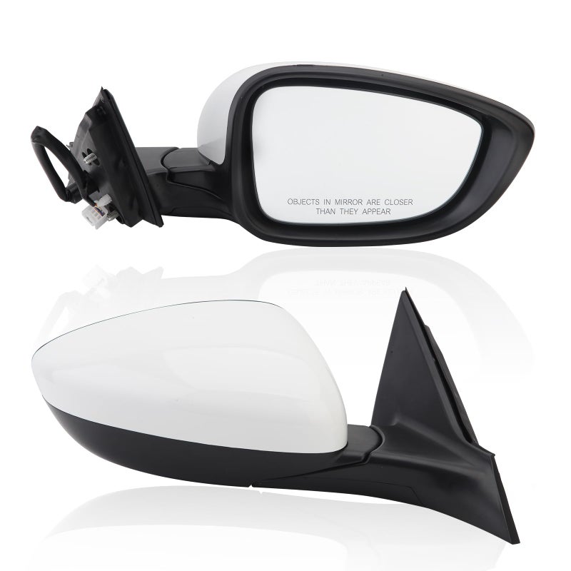 Passenger Side View Mirror Compatible with 2018 2019 2020 2021 2022 Honda Accord Sedan White Non Heated Without Signal Light 76208TVEH01