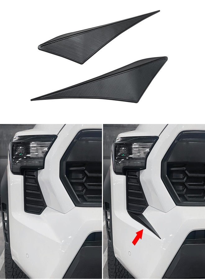 RAVOTOM Front Side Grille Patch Decor Compatible with 2024 2025 Toyota Tacoma - Enhances Truck's Style Custom Fit 4th Gen Tacoma Accessories Front Headlight Grille Decals Durable ABS Material (Black Texture) - Image 1
