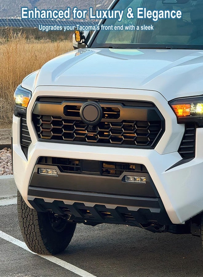 RAVOTOM Front Side Grille Patch Decor Compatible with 2024 2025 Toyota Tacoma - Enhances Truck's Style Custom Fit 4th Gen Tacoma Accessories Front Headlight Grille Decals Durable ABS Material (Black Texture) - Image 3