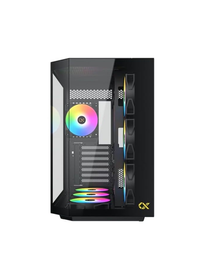 Xigmatek Cubi II Gaming Case with 7 ARGB Lights,USB-C x1,USB 3.0 Ports x2, HDD/SSD Slots | Black - Image 3