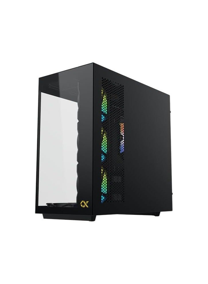 Xigmatek Cubi II Gaming Case with 7 ARGB Lights,USB-C x1,USB 3.0 Ports x2, HDD/SSD Slots | Black - Image 4
