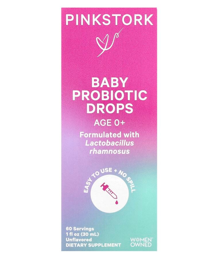 Pink Stork Baby Probiotic Drops Age 0+ Unflavored 1 fl oz (30 ml)