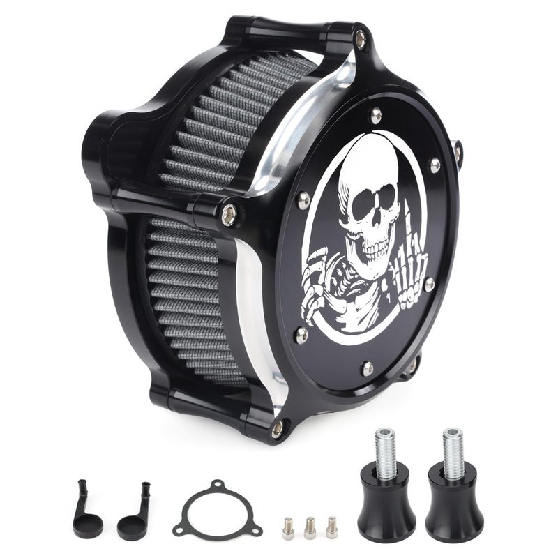 Air cleaners filters Motorcycle Air Cleaner Skull Style Air Filter Kit Fit For Harley FLHR Road King FLHX Street Glide FLTRX Road Glide Softail 1824 Touring M8 20172023
