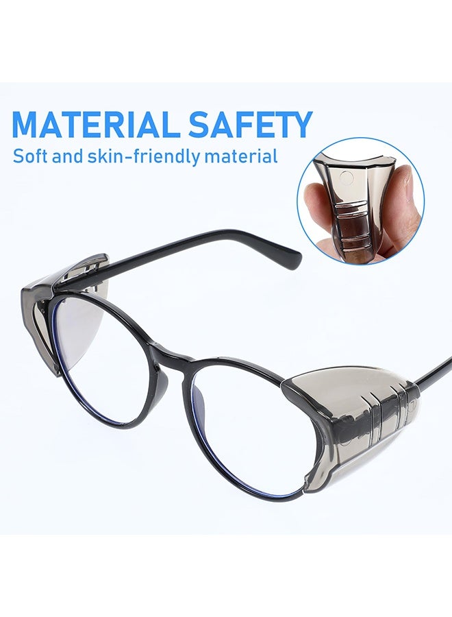 3 Pairs Safety Eyeglass Side Shields, Deep Brown Flexible Slip-on Glasses Wings Eye Protection for Medium Large Frames - Image 2