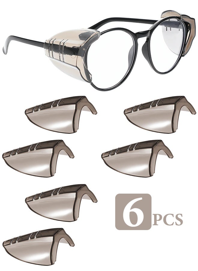 3 Pairs Safety Eyeglass Side Shields, Deep Brown Flexible Slip-on Glasses Wings Eye Protection for Medium Large Frames - Image 1