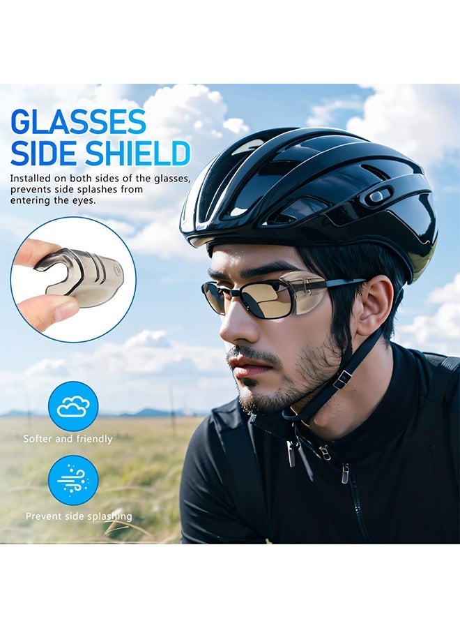 3 Pairs Safety Eyeglass Side Shields, Deep Brown Flexible Slip-on Glasses Wings Eye Protection for Medium Large Frames - Image 5
