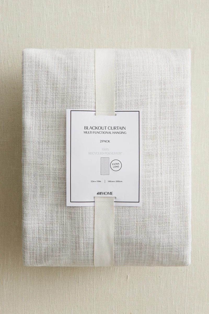 اتش اند ام ستائر تعتيم طويلة - عبوة من قطعتين