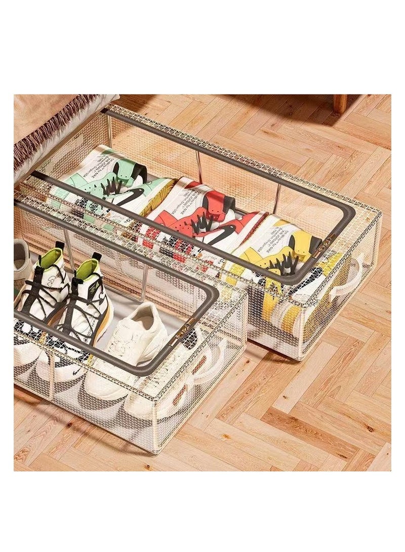  CityRiya-Long تصميم شفافة قابلة للطي مربع الأحذية مع شريط التسليح الإطار ، تخزين مربع الأحذية ، ودائم ، وتوفير مساحة ( م ) - Image 1