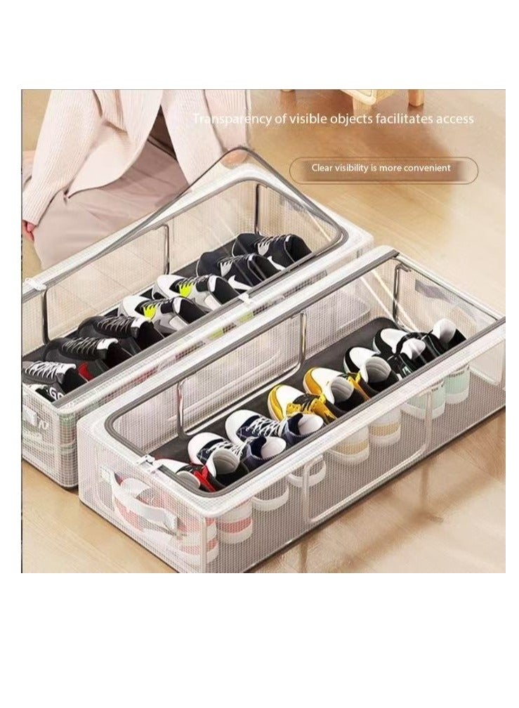  CityRiya-Long تصميم شفافة قابلة للطي مربع الأحذية مع شريط التسليح الإطار ، تخزين مربع الأحذية ، ودائم ، وتوفير مساحة ( م ) - Image 3