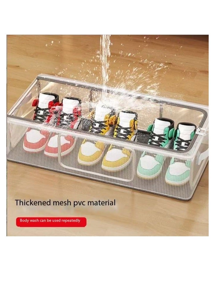  CityRiya-Long تصميم شفافة قابلة للطي مربع الأحذية مع شريط التسليح الإطار ، تخزين مربع الأحذية ، ودائم ، وتوفير مساحة ( م ) - Image 4