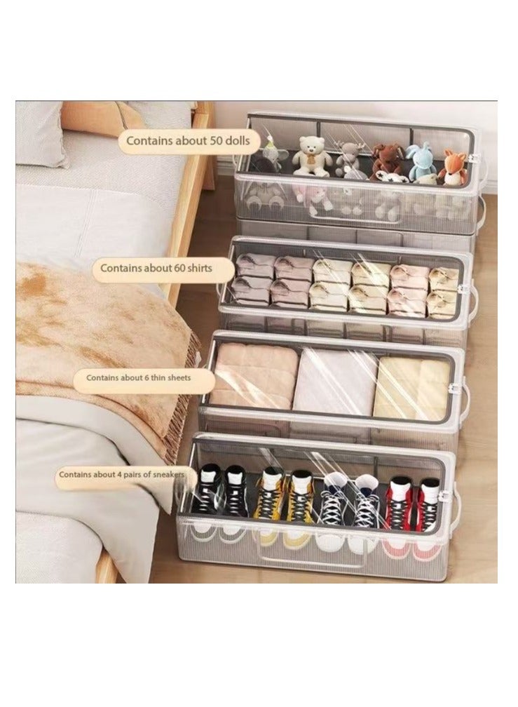  CityRiya-Long تصميم شفافة قابلة للطي مربع الأحذية مع شريط التسليح الإطار ، تخزين مربع الأحذية ، ودائم ، وتوفير مساحة ( م ) - Image 5