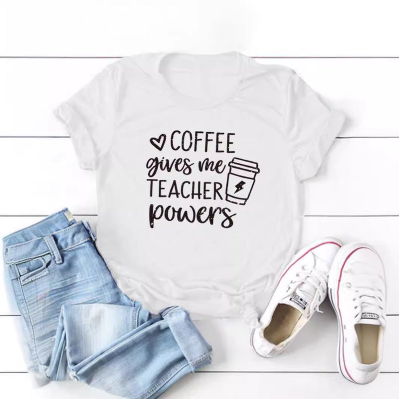 Foreign trade Independent Station Women's top Round Neck Letter Printed Short-sleeved t-shirt - Image 2