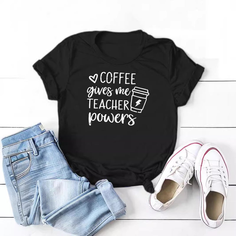 Foreign trade Independent Station Women's top Round Neck Letter Printed Short-sleeved t-shirt - Image 3