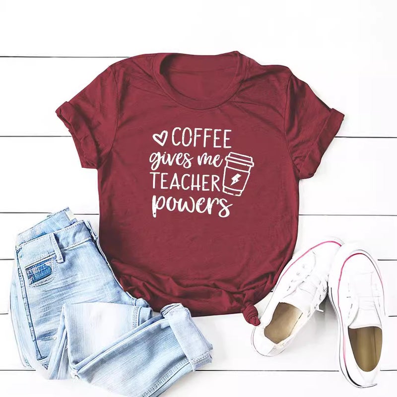 Foreign trade Independent Station Women's top Round Neck Letter Printed Short-sleeved t-shirt - Image 4