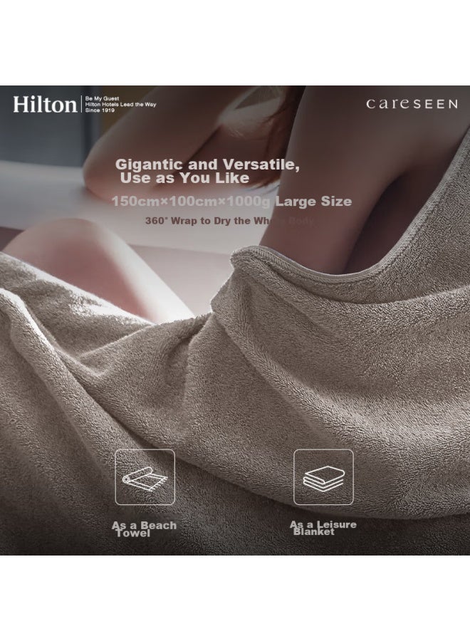 Canasin Kang'erxin 1000g Extra Thick Hilton Pure Cotton Bath Towel, Grade A, For Men And Women, Adult Bath Towel, Gray, Jd Customized Version - Image 2