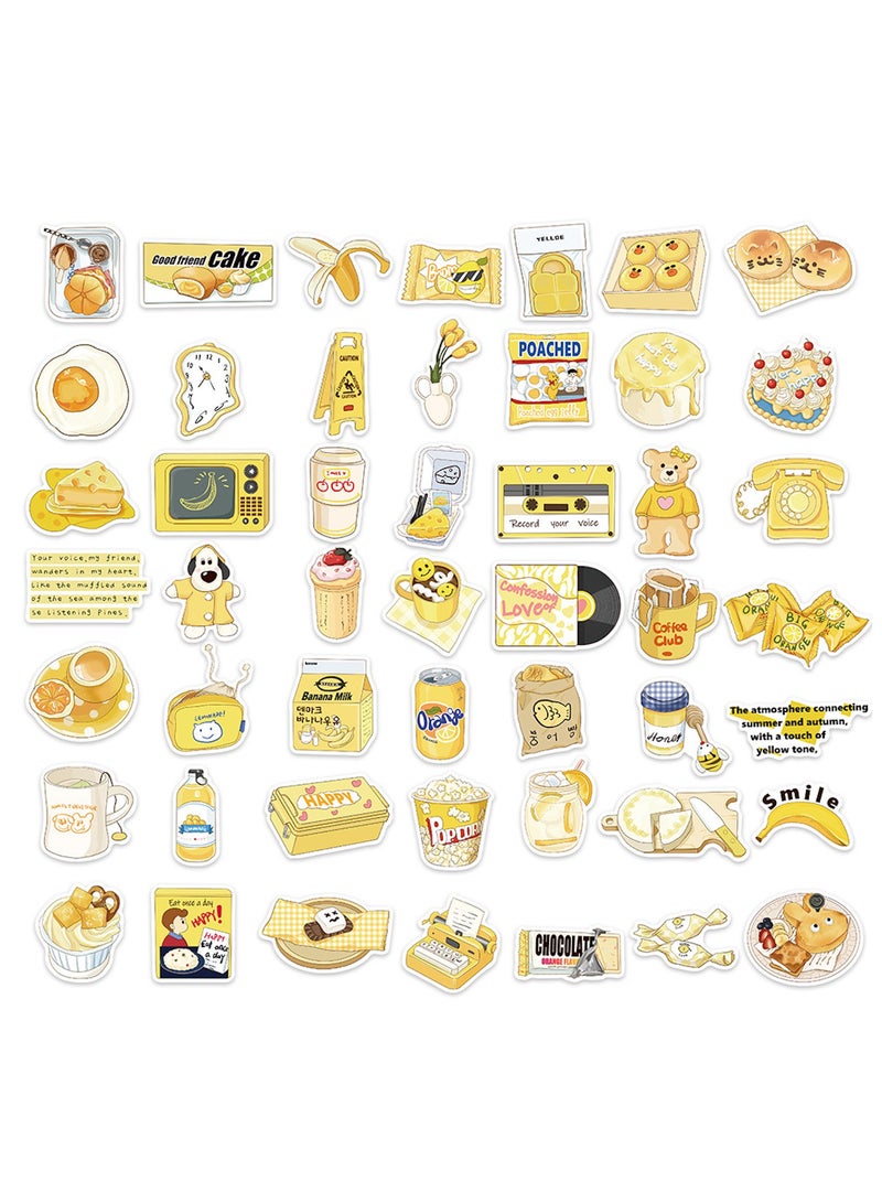 50 Pcs Cute Yellow Stickers Vinyl Waterproof Stickers for Adults Luggage Laptop Water Bottle Skateboard - Image 2