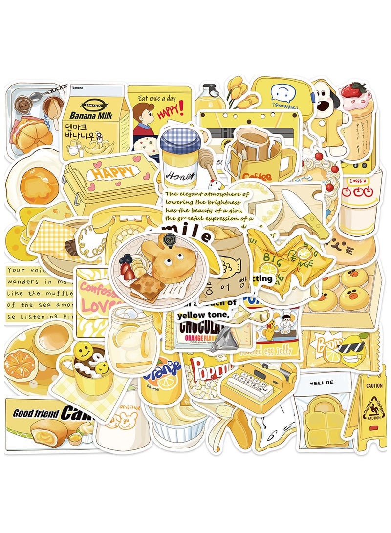 50 Pcs Cute Yellow Stickers Vinyl Waterproof Stickers for Adults Luggage Laptop Water Bottle Skateboard - Image 1