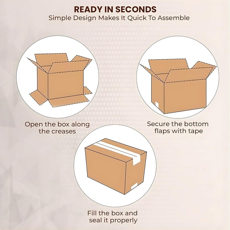 1 Pack 60×60×60 cm 5 Ply Heavy Duty Corrugated Cardboard Shipping Box for Moving and Storage - Image 5