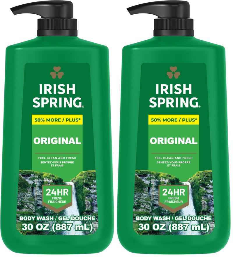 Irish Spring Men's Body Wash Pump, Original Clean Body Wash for Men, Smell Fresh and Clean for 24 Hours, Cleans Body, Hands, and Face, Made with Biodegradable Cleansing Ingredients, 30 Oz Pump - Image 1
