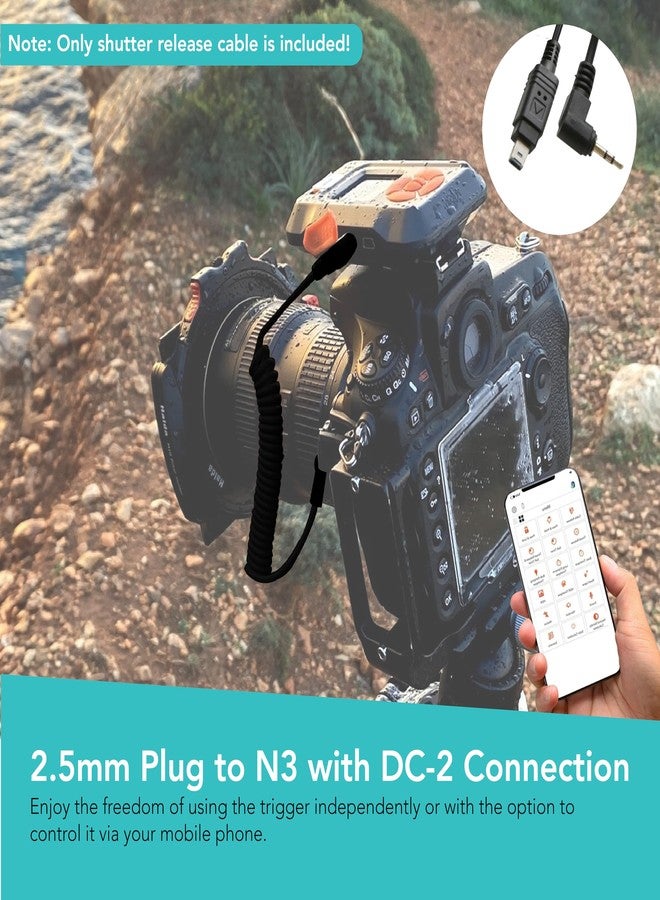 Foto&Tech 2.5mm N3 Remote Control Shutter Release Cable Cord Compatible with Miops Trigger & Nikon Z8 Z6 III D780 Z6 Z7 D7500 D750 D5600 D5500 D7200 D7100 D5200 D5100 D5000 D3300, COOLPIX P1000 - Image 2