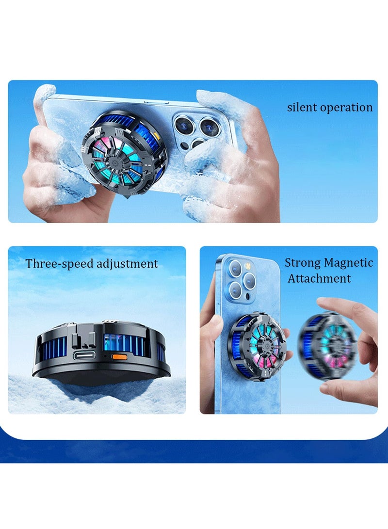 Magnetic Cell Phone Cooler, Phone Cooling Fan with RGB Light and Temperature Display, Portable Lightweight Mobile Phone Cooling Fan, Phone Radiator for Mobile Gaming, Live Streaming - Image 5