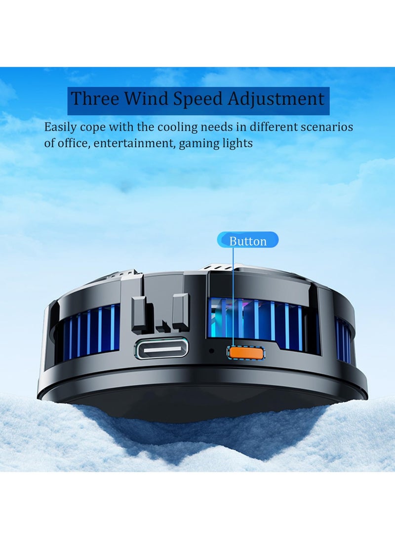 Magnetic Cell Phone Cooler, Phone Cooling Fan with RGB Light and Temperature Display, Portable Lightweight Mobile Phone Cooling Fan, Phone Radiator for Mobile Gaming, Live Streaming - Image 2
