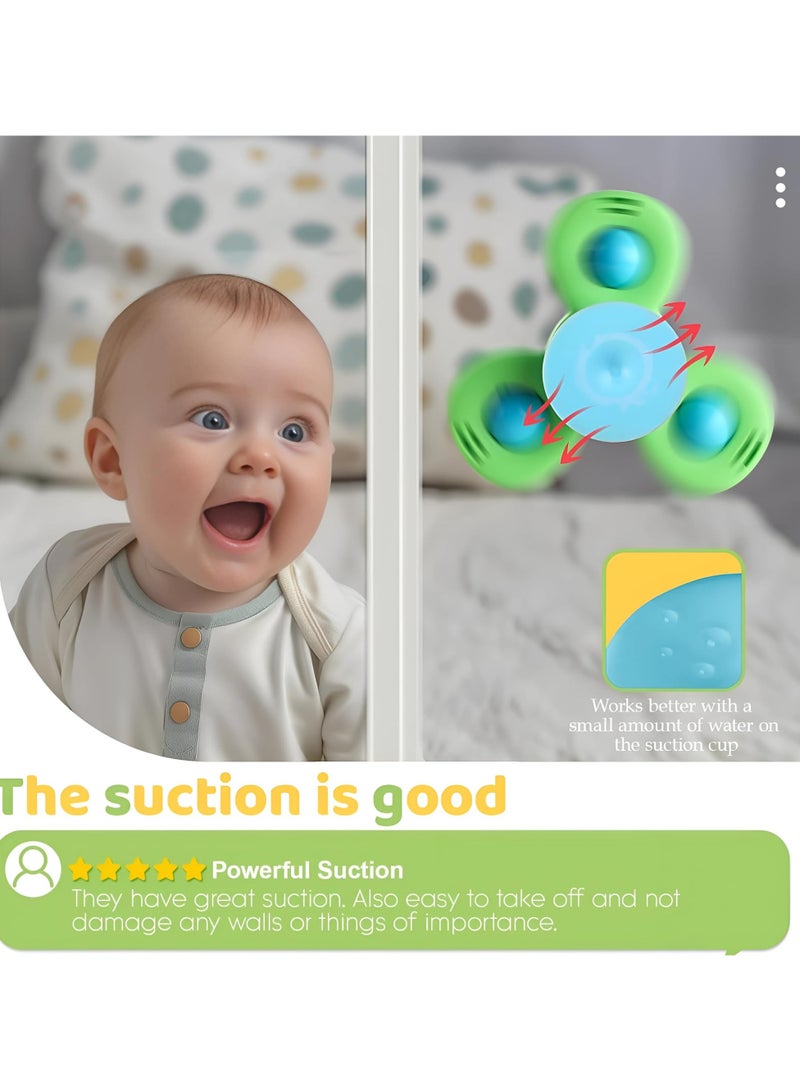 Twisoo Suction Cup Insect Spinner Toys – Fun Baby Bath Toys & Toddler Sensory Spinners, Insect-Themed Fidget Tops for Fingers, Stick to Smooth Surfaces, BPA-Free Educational Toys. - Image 2