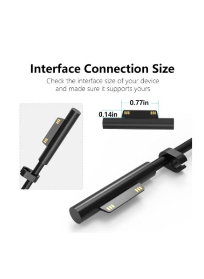 Terabyte 65W Surface Pro Laptop Charger for Microsoft Surface Pro 10, 9, 8, 7+, 7, 6, 5, 4, 3, X, Windows Surface Laptop 6, 5, 4, 3, 2, 1, Surface Go Tablet, Surface Book 3, 2, 1, Support 44W, 36W, LED, 10FT - Image 3