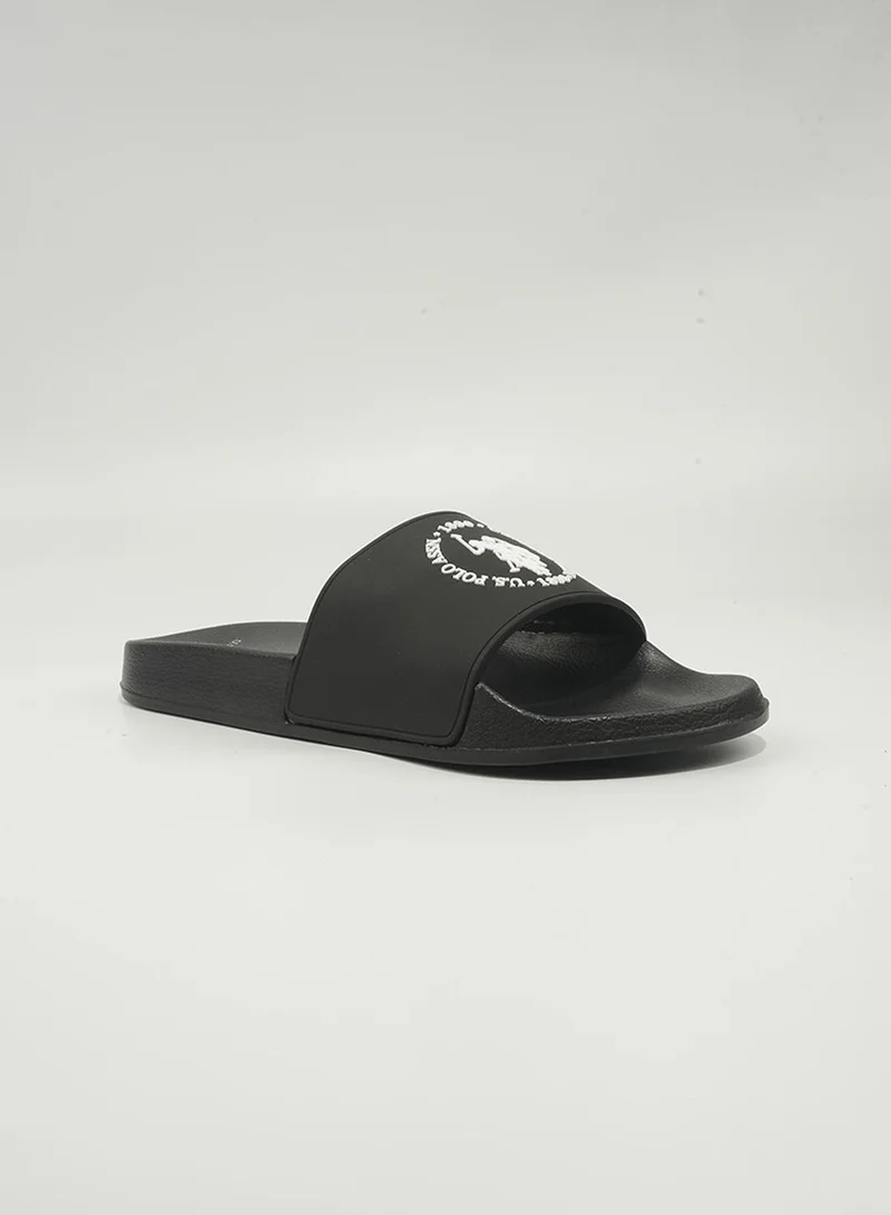 يو اس بولو اسن U.S. Polo Assn. Paul Men's Slip-On Comfortable Casual Everyday Slide Sandals - Black