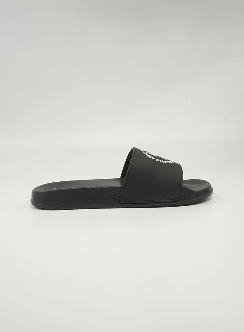 يو اس بولو اسن U.S. Polo Assn. Paul Men's Slip-On Comfortable Casual Everyday Slide Sandals - Black