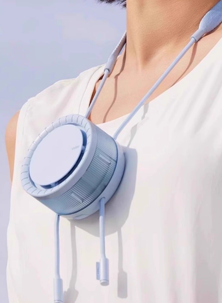 Loquat Hanging neck fan USB portable large capacity, lazy person under focus, handheld small summer charging, no leaves outdoor - Image 2