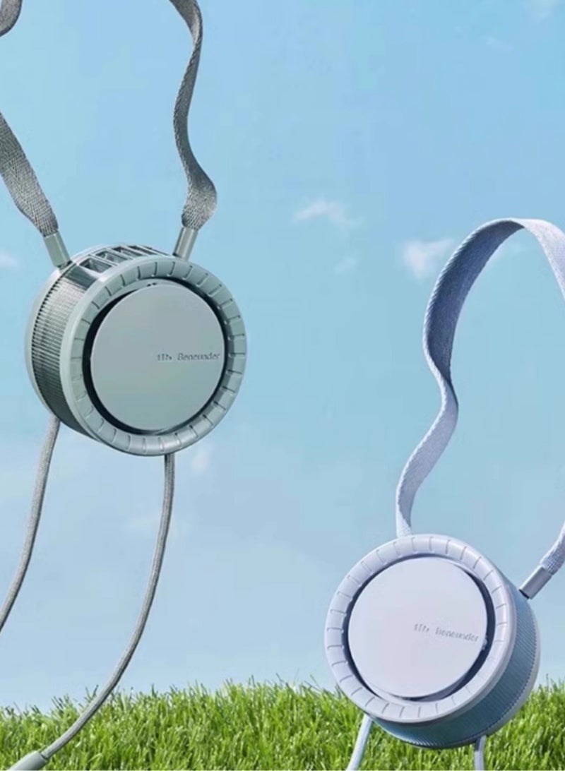 Loquat Hanging neck fan USB portable large capacity, lazy person under focus, handheld small summer charging, no leaves outdoor - Image 3