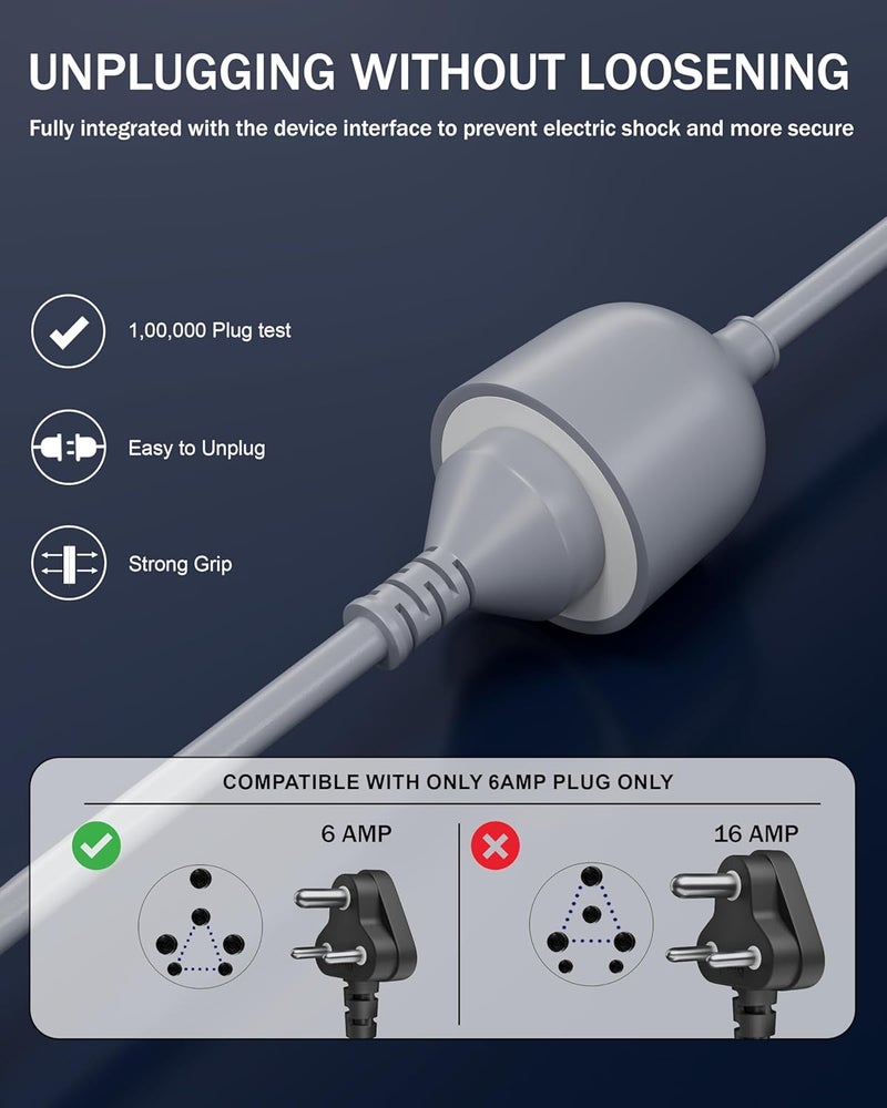 FEDUS سلك تمديد طاقة 15 متر 18AWG ثقيل من ذكر إلى أنثى 3 دبابيس للأجهزة الثقيلة، سلك طاقة داخلي خارجي 10 أمبير، موسع سلك الطاقة للأجهزة، الإلكترونيات وأدوات الطاقة - Image 2