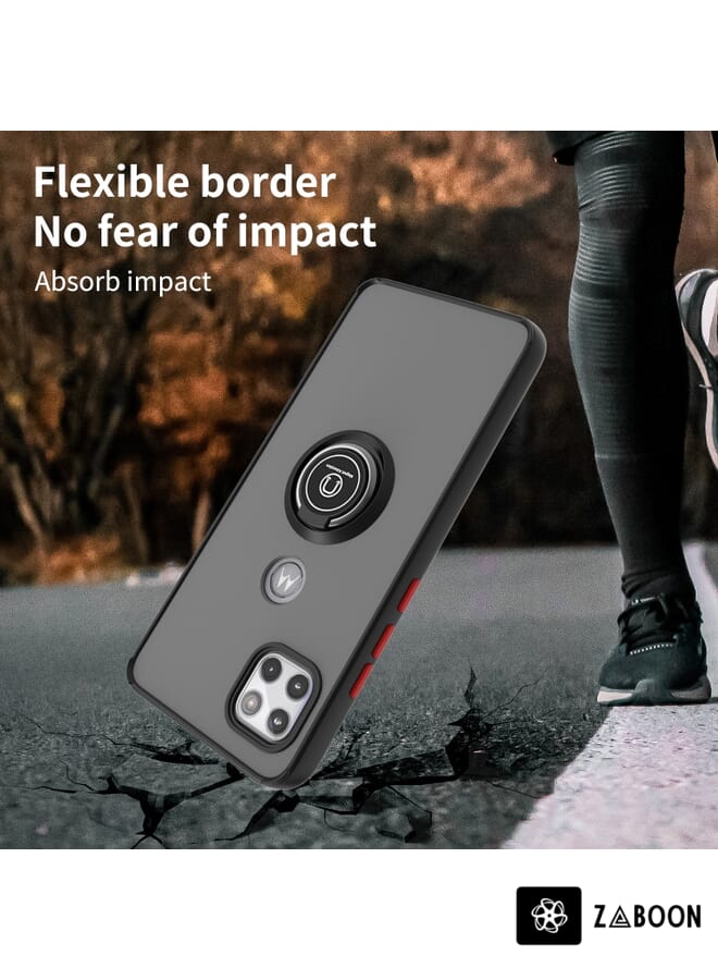 Zaboon Protective Case Cover For Motorola One 5G Ace Q Shadow 1 Series TPU + PC  with Ring - Image 4