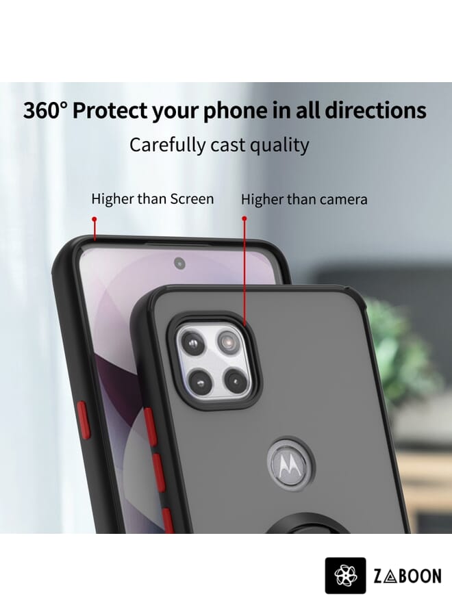 Zaboon Protective Case Cover For Motorola One 5G Ace Q Shadow 1 Series TPU + PC  with Ring - Image 3