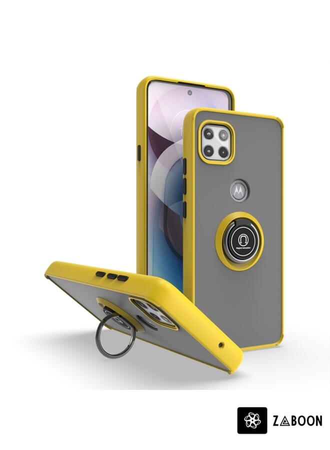 Zaboon Protective Case Cover For Motorola One 5G Ace Q Shadow 1 Series TPU + PC  with Ring - Image 1