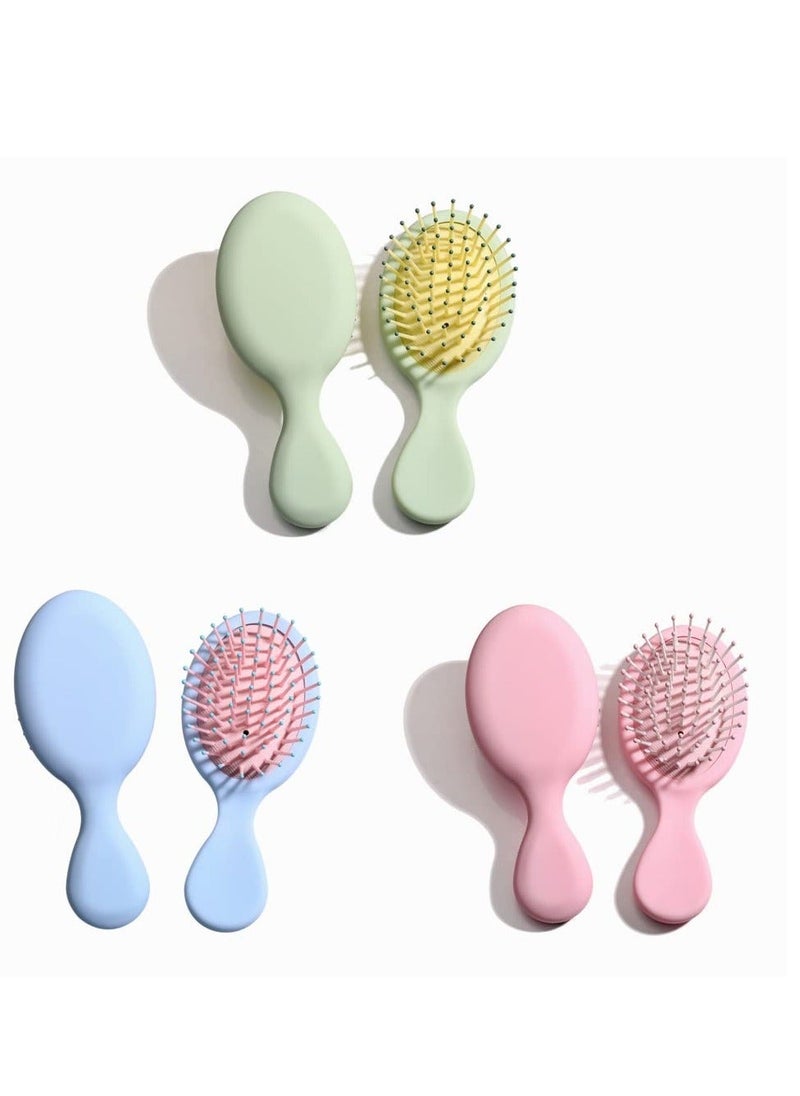Y&D 3Pcs Hair Brushes Portable Mini Detangler Oval Massage Combs Small Paddle Hairbrushes for Women Girls  - Image 1