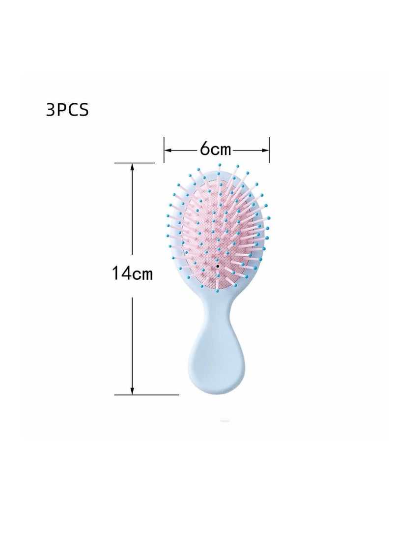 Y&D 3Pcs Hair Brushes Portable Mini Detangler Oval Massage Combs Small Paddle Hairbrushes for Women Girls  - Image 4