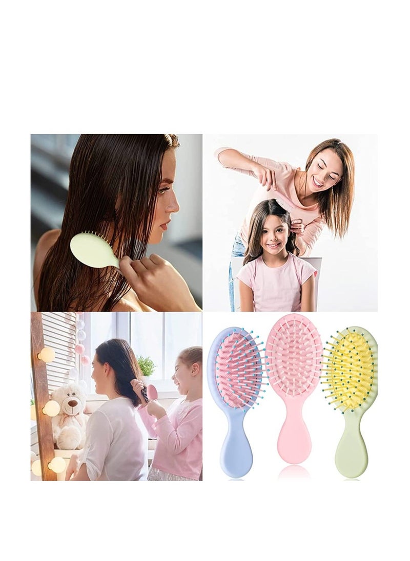 Y&D 3Pcs Hair Brushes Portable Mini Detangler Oval Massage Combs Small Paddle Hairbrushes for Women Girls  - Image 2